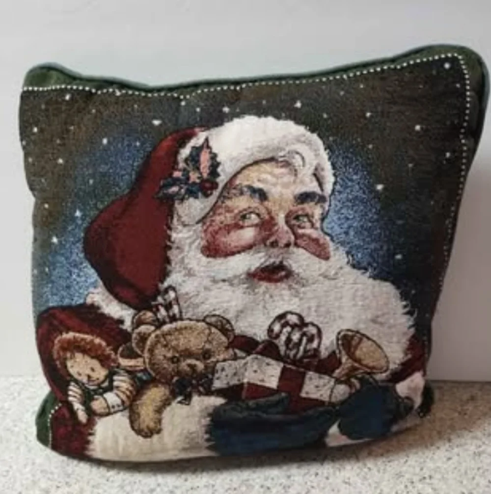 Vintage Christmas Needlepoint Tapestry Pillow 13